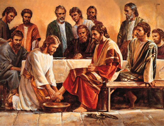 Jesus lava os ps dos discpulos